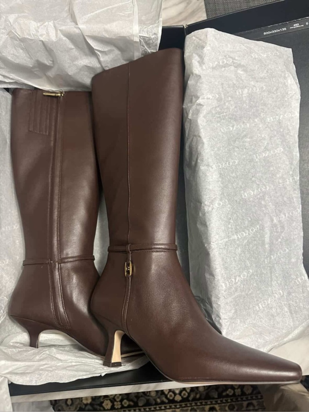 Coach Requel Boots Brown leather size US 8 New in box 398$ - Picture 5 of 9